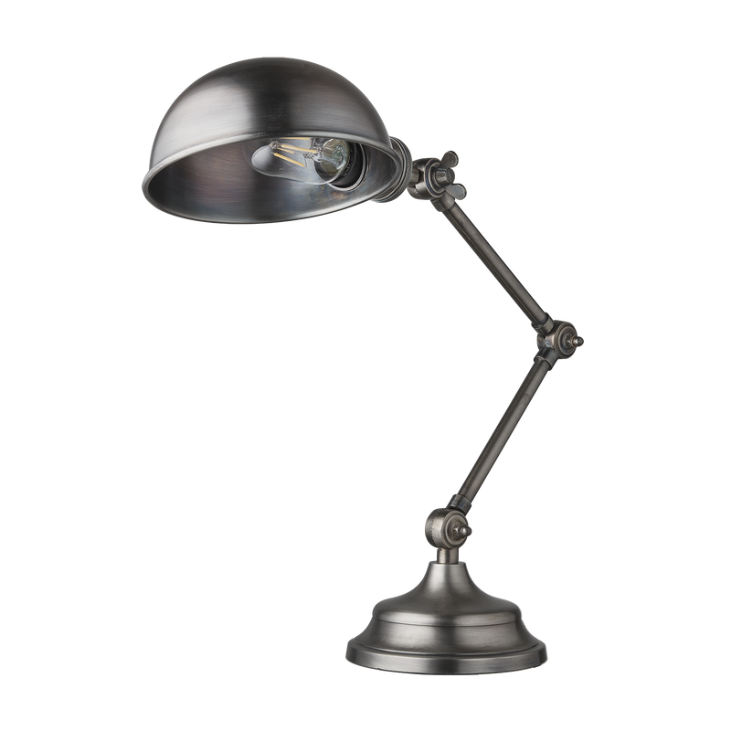 Brooklyn Pharmacy Adjustable Dome Table Lamp - 7 Inch - Gunmetal - Lighting - Industville