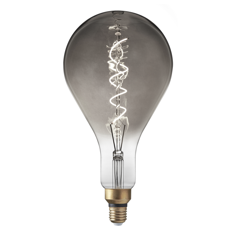 Vintage LED Edison Bulb Old Filament Lamp - 5W E27 Spiral Drop PS160 - Smoke Grey - Bulb - Industville