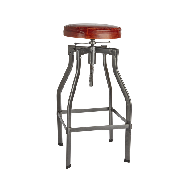 Turner Leather Metal Adjustable Bar Stool 35 Inch